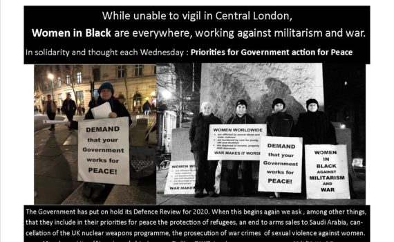 Photographs, side by side of vigils placing"to do" demainds on governments